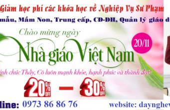 Tuần vàng khuyến mãi nhân dịp ngày Nhà giáo Việt Nam tại Hà Nội Chào mừng ngày Nhà giáo Việt Nam, giảm học phí cho các học viên đăng ký tại khu vực phía Nam