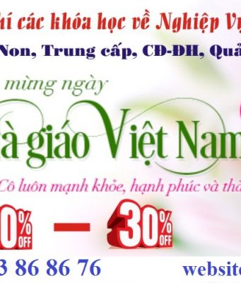 Tuần vàng khuyến mãi nhân dịp ngày Nhà giáo Việt Nam tại Hà Nội Chào mừng ngày Nhà giáo Việt Nam, giảm học phí cho các học viên đăng ký tại khu vực phía Nam
