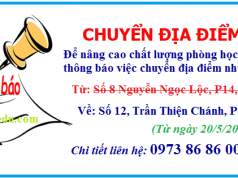 Thông báo chuyển địa điểm về số 12 Trần Thiện Chánh, P12, Q10, TPHCM Thông báo chuyển địa điểm về số 12 Trần Thiện Chánh, P12, Q10, TPHCM