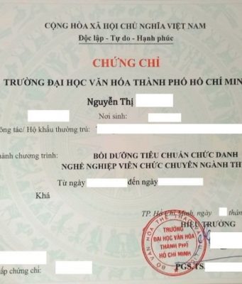 Khóa bồi dưỡng tiêu chuẩn chức danh nghề nghiệp viên chức chuyên ngành thư viện Chứng chỉ chuẩn chức danh thư viện